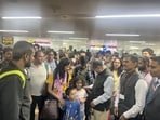 Minister of State for External Affairs Rajkumar Ranjan Singh received the Indian nationals evacuated from Israel under 'Operation Ajay' at New Delhi airport.