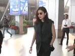 Anushka Sharma at Ahmedabad airport. (ANI) Anushka Sharma at Ahmedabad airport. (ANI)