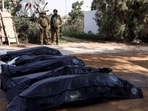 Bodies of victims of Hamas terrorsm at Kibbutz Kfar Aza in south Israel. Bodies of victims of Hamas terrorsm at Kibbutz Kfar Aza in south Israel.