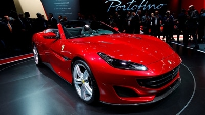 The new Ferrari Portofino is displayed during the Frankfurt Motor Show (IAA) in Frankfurt, Germany September 12, 2017. (REUTERS)