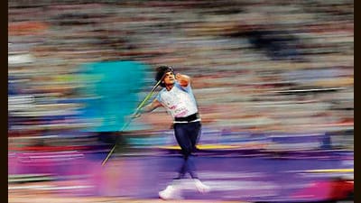 Neeraj Chopra claims his javelin gold at the 2023 Asian Games, after a sleepless night that he spent shadow-practising his throw. (Reuters) Neeraj Chopra claims his javelin gold at the 2023 Asian Games, after a sleepless night that he spent shadow-practising his throw. (Reuters)