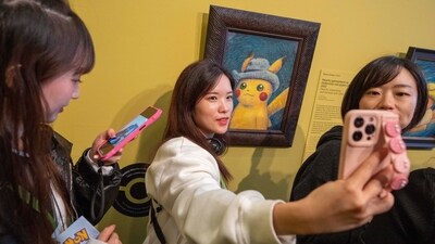 Pikachu with Grey Felt Hat shows the character in a pose inspired by a famous Van Gogh self-portrait. (AP Photo/Peter Dejong) Pikachu with Grey Felt Hat shows the character in a pose inspired by a famous Van Gogh self-portrait. (AP Photo/Peter Dejong)