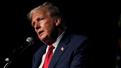 FILE - Republican presidential candidate former President Donald Trump speaks Wednesday, Oct. 11, 2023, at Palm Beach County Convention Center in West Palm Beach, Fla. (AP Photo/Rebecca Blackwell, File) (AP)