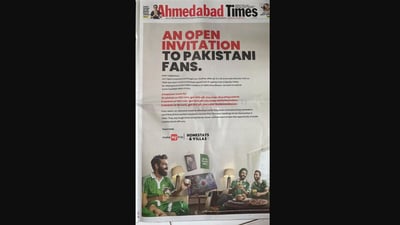 The image shows MakeMyTrip's newspaper ad. (Screengrab) The image shows MakeMyTrip's newspaper ad. (Screengrab)