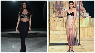 Janhvi Kapoor and Athiya Shetty at Lakmé Fashion Week on Friday.