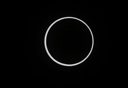 Moon completing the maximum eclipse during the 'Ring of Fire' solar eclipse in Capitol Reef National Park, Utah on October 14, 2023. (George Frey/Getty Images) Moon completing the maximum eclipse during the 'Ring of Fire' solar eclipse in Capitol Reef National Park, Utah on October 14, 2023. (George Frey/Getty Images)
