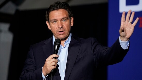 Republican presidential candidate Florida Gov. Ron DeSantis speaks during a meet and greet, Saturday, Oct. 14, 2023, in Creston, Iowa. (AP)