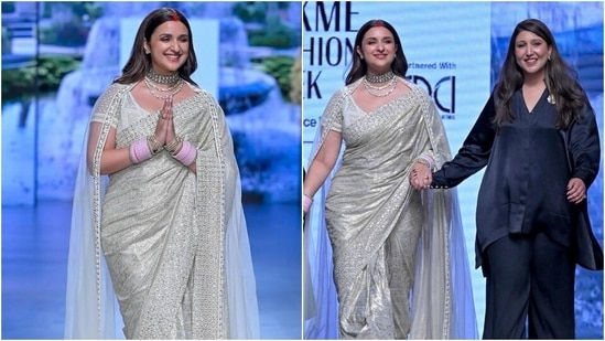 Parineeti Chopra exudes elegance in saree, sindoor and choora at Lakme Fashion Week. (Instagram)