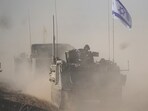 Israel-Hamas War: A convoy of Israeli armoured personnel carriers (APC) head towards the Gaza Strip border in southern Israel. Israel-Hamas War: A convoy of Israeli armoured personnel carriers (APC) head towards the Gaza Strip border in southern Israel.