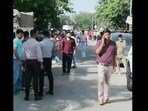 People evacuated buildings after earthquake hit Delhi-NCR. People evacuated buildings after earthquake hit Delhi-NCR.