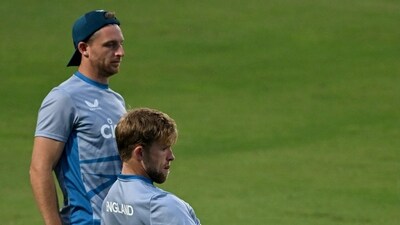 England's Jos Buttler (L) and David Willey attend a practice session on the eve of their 2023 ICC Men's Cricket World Cup one-day international (ODI) match against Afghanistan at the Arun Jaitley Stadium (AFP) England's Jos Buttler (L) and David Willey attend a practice session on the eve of their 2023 ICC Men's Cricket World Cup one-day international (ODI) match against Afghanistan at the Arun Jaitley Stadium (AFP)