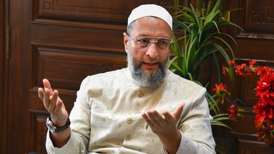 Hyderabad: AIMIM Chief and MP Asaduddin Owaisi addresses a press conference at his residence, in Hyderabad, Friday, Aug. 25, 2023. (PTI Photo) (PTI08_25_2023_000255B) (PTI) Hyderabad: AIMIM Chief and MP Asaduddin Owaisi addresses a press conference at his residence, in Hyderabad, Friday, Aug. 25, 2023. (PTI Photo) (PTI08_25_2023_000255B) (PTI)