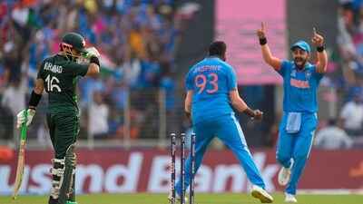 India's Jasprit Bumrah celebrates the wicket of Pakistan's Mohammad Rizwan (PTI) India's Jasprit Bumrah celebrates the wicket of Pakistan's Mohammad Rizwan (PTI)