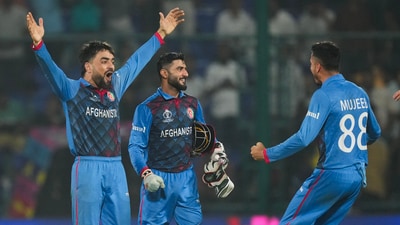 Defending champions England suffered a shock historic defeat against Afghanistan in ODI 13 of the ongoing 2023 Cricket World Cup, in New Delhi on Sunday. (PTI) Defending champions England suffered a shock historic defeat against Afghanistan in ODI 13 of the ongoing 2023 Cricket World Cup, in New Delhi on Sunday. (PTI)