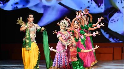 Through a medley of dance, drama, and music, artistes at Shriram Bharatiya Kala Kendra bring the production of “Shri Ram” to life. (Arvind Yadav/HT Photo) Through a medley of dance, drama, and music, artistes at Shriram Bharatiya Kala Kendra bring the production of “Shri Ram” to life. (Arvind Yadav/HT Photo)