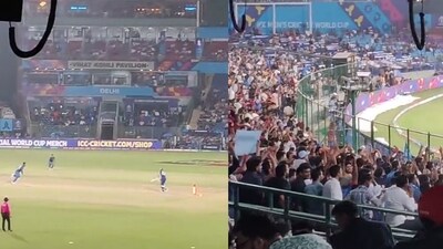 The New Delhi crowd cheered for Naveen-ul-Haq. The New Delhi crowd cheered for Naveen-ul-Haq.