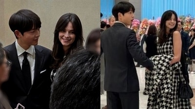 Song Joong Ki and wife at sister's wedding ceremony. Song Joong Ki and wife at sister's wedding ceremony.