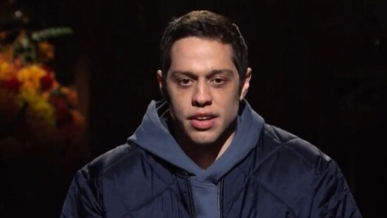 Saturday Night Live host Pete Davidson delivered an emotional speech addressing the Israel and Palestine conflict during the opening minutes of the show’s new episode (@nbcsnl screenshot/X)