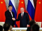 Russian President Vladimir Putin and Chinese President Xi Jinping in Moscow on March 21, 2023. 