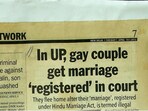 In UP, gay couple get marriage 'registered' in court.' The New Indian Express, 10/04/2012. 