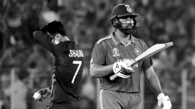 Rohit Sharma after scoring second successive fifty-plus score in World Cup in the match against Pakistan (Rohit Chawla)