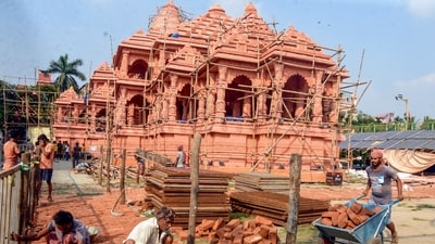 The theme for this year's celebration is the Ram Temple, inspired by the ongoing construction of the Ram Temple in Ayodhya. (ANI) The theme for this year's celebration is the Ram Temple, inspired by the ongoing construction of the Ram Temple in Ayodhya. (ANI)