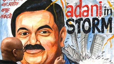 A painting of the Indian businessman Gautam Adani (AFP) A painting of the Indian businessman Gautam Adani (AFP)