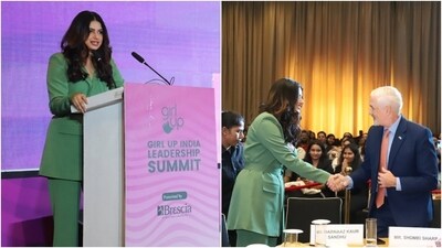Earlier, Harnaaz had delighted fans with another pantsuit moment from a photoshoot. She had worn the ensemble to attend the Girl Up India Leadership Summit and shared her pictures on Instagram. (Instagram) Earlier, Harnaaz had delighted fans with another pantsuit moment from a photoshoot. She had worn the ensemble to attend the Girl Up India Leadership Summit and shared her pictures on Instagram. (Instagram)