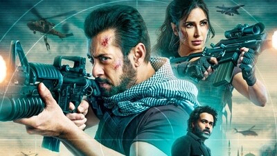 Salman Khan, Katrina Kaif, and Emraan Hashmi on the poster of Tiger 3 Salman Khan, Katrina Kaif, and Emraan Hashmi on the poster of Tiger 3