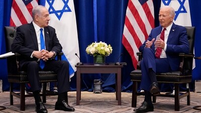 FILE - President Joe Biden meets with Israeli Prime Minister Benjamin Netanyahu in New York. (AP Photo/Susan Walsh, File) (AP) FILE - President Joe Biden meets with Israeli Prime Minister Benjamin Netanyahu in New York. (AP Photo/Susan Walsh, File) (AP)