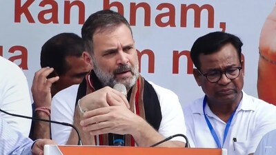 Congress leader Rahul Gandhi addresses a public meeting in Aizawl, Mizoram. (PTI) Congress leader Rahul Gandhi addresses a public meeting in Aizawl, Mizoram. (PTI)