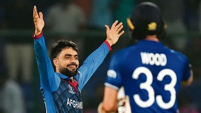 Rashid Khan celebrates at Arun Jaitley Stadium in New Delhi (Hindustan Times) Rashid Khan celebrates at Arun Jaitley Stadium in New Delhi (Hindustan Times)
