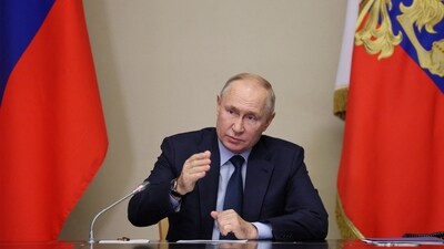 Israel-Hamas War: Russian President Vladimir Putin chairs a meeting. (Reuters)