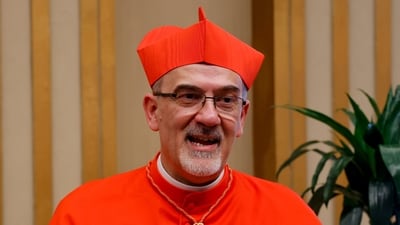Cardinal Pierbattista Pizzaballa, Latin Patriarch of Jerusalem, poses for a photo at the end of the consistory where Pope Francis elevated 21 new cardinals in St. Peter's Square at The Vatican, Saturday, Sept. 30, 2023 (AP Photo/Riccardo De Luca) (AP) Cardinal Pierbattista Pizzaballa, Latin Patriarch of Jerusalem, poses for a photo at the end of the consistory where Pope Francis elevated 21 new cardinals in St. Peter's Square at The Vatican, Saturday, Sept. 30, 2023 (AP Photo/Riccardo De Luca) (AP)