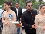 Alia Bhatt rewears her Sabyasachi wedding saree for National Film Awards 2023. 