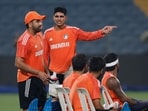 India's Rohit Sharma and Shubman Gill during practice