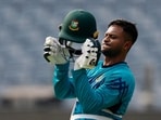 Bangladesh's Shakib Al Hasan during practice 