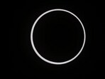 Moon completing the maximum eclipse during the 'Ring of Fire' solar eclipse in Capitol Reef National Park, Utah on October 14, 2023. Moon completing the maximum eclipse during the 'Ring of Fire' solar eclipse in Capitol Reef National Park, Utah on October 14, 2023.