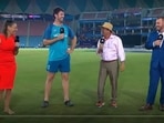 Sunil Gavaskar and Mitchell Marsh in a playful mood after the match. Sunil Gavaskar and Mitchell Marsh in a playful mood after the match.