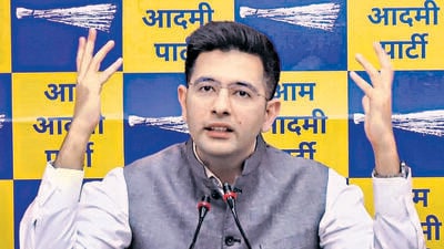 AAP leader Raghav Chadha. AAP leader Raghav Chadha.