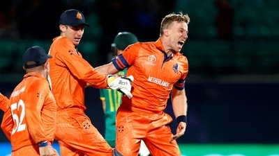 The Netherlands fought back from being 82/5 and pulled off a famous win over an in-form South Africa, thus recording their first ever win in the World Cup over a Test p;laying nation.. (Cricket Netherlands twitter) The Netherlands fought back from being 82/5 and pulled off a famous win over an in-form South Africa, thus recording their first ever win in the World Cup over a Test p;laying nation.. (Cricket Netherlands twitter)