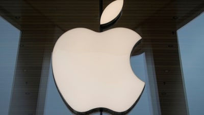 The Apple logo as seen at an Apple Store in Brooklyn, New York, U.S.