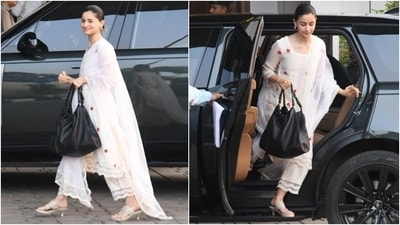 Alia chose a traditional ensemble for her airport look. The star is known for embracing comfy and elegant fashion choices while catching a flight, and this attire fits the bill. The suit set is perfect for travelling, running errands, casual weekend dates, or even spending a lazy Sunday at home. Read our download on it below. (Instagram) Alia chose a traditional ensemble for her airport look. The star is known for embracing comfy and elegant fashion choices while catching a flight, and this attire fits the bill. The suit set is perfect for travelling, running errands, casual weekend dates, or even spending a lazy Sunday at home. Read our download on it below. (Instagram)