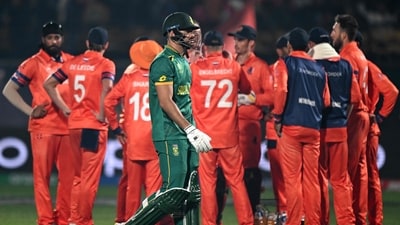 South Africa's Aiden Markram walks back to the pavilion after his dismissal during the 2023 ICC Men's Cricket World Cup one-day international (ODI) match between South Africa and Netherlands at the Himachal Pradesh Cricket Association Stadium in Dharamsala (AFP) South Africa's Aiden Markram walks back to the pavilion after his dismissal during the 2023 ICC Men's Cricket World Cup one-day international (ODI) match between South Africa and Netherlands at the Himachal Pradesh Cricket Association Stadium in Dharamsala (AFP)