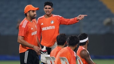 India's Rohit Sharma and Shubman Gill during practice (REUTERS)