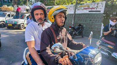 Congress leader Rahul Gandhi in Aizawl on Tuesday. (PTI) Congress leader Rahul Gandhi in Aizawl on Tuesday. (PTI)