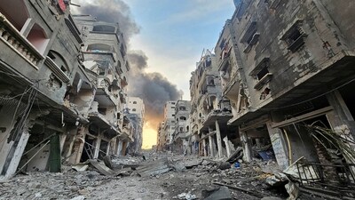 A view shows houses and buildings destroyed in Israeli strikes (REUTERS)