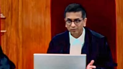 Chief Justice of India DY Chandrachud during pronouncement of verdict on same-sex marriages. (PTI)