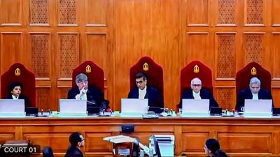 The five-judge Constitution bench comprised of the Chief Justice of India DY Chandrachud, Justices Sanjay Kishan Kaul, S Ravindra Bhat, Hima Kohli and PS Narasimha. (PTI) The five-judge Constitution bench comprised of the Chief Justice of India DY Chandrachud, Justices Sanjay Kishan Kaul, S Ravindra Bhat, Hima Kohli and PS Narasimha. (PTI)
