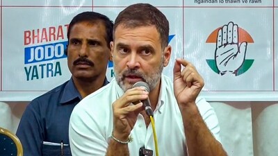 Earlier after taking part in a Padyatra from Chanmari (Aizawl) to Raj Bhawan, Rahul Gandhi said, "The Bharat Jodo Yatra celebrated the idea of India, where the diverse languages, religions, cultures and traditions of our country are respected and protected. The BJP destroyed that idea in Manipur. We will not allow them and MNF to do the same in Mizoram." (PTI) Earlier after taking part in a Padyatra from Chanmari (Aizawl) to Raj Bhawan, Rahul Gandhi said, "The Bharat Jodo Yatra celebrated the idea of India, where the diverse languages, religions, cultures and traditions of our country are respected and protected. The BJP destroyed that idea in Manipur. We will not allow them and MNF to do the same in Mizoram." (PTI)